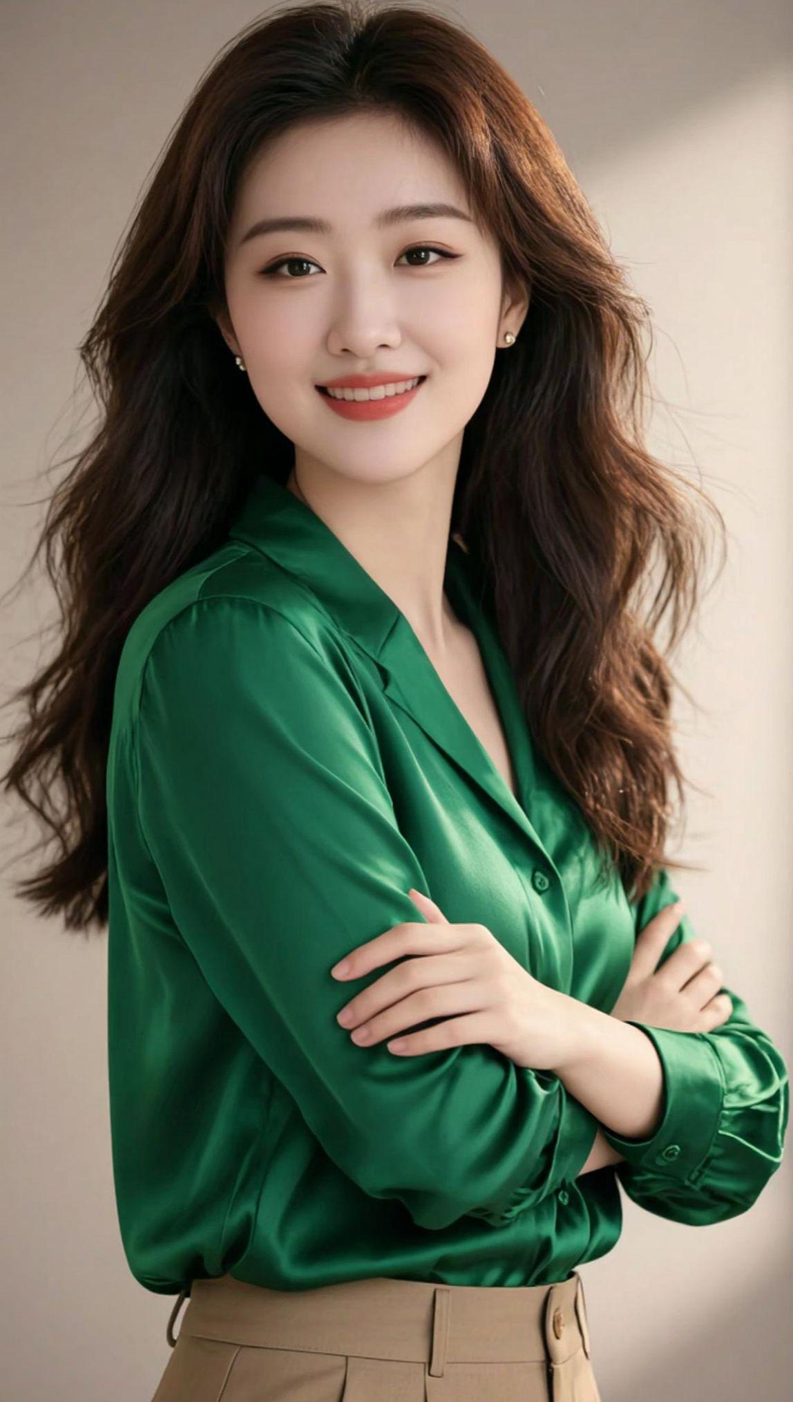 AI绿衫氛围感写真 抖音ai创作