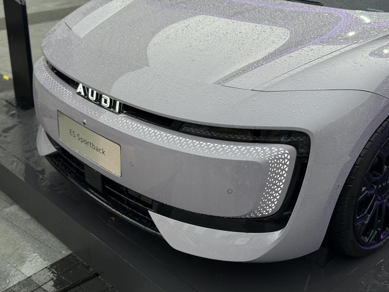 简单开了一下字母标AUDI E5 Sportback，样子很有新意，车头车尾的环