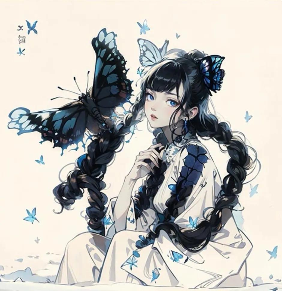 姓氏图像美图：美伦绝幻蝴蝶少女风格
杨、李、柳、周、王…