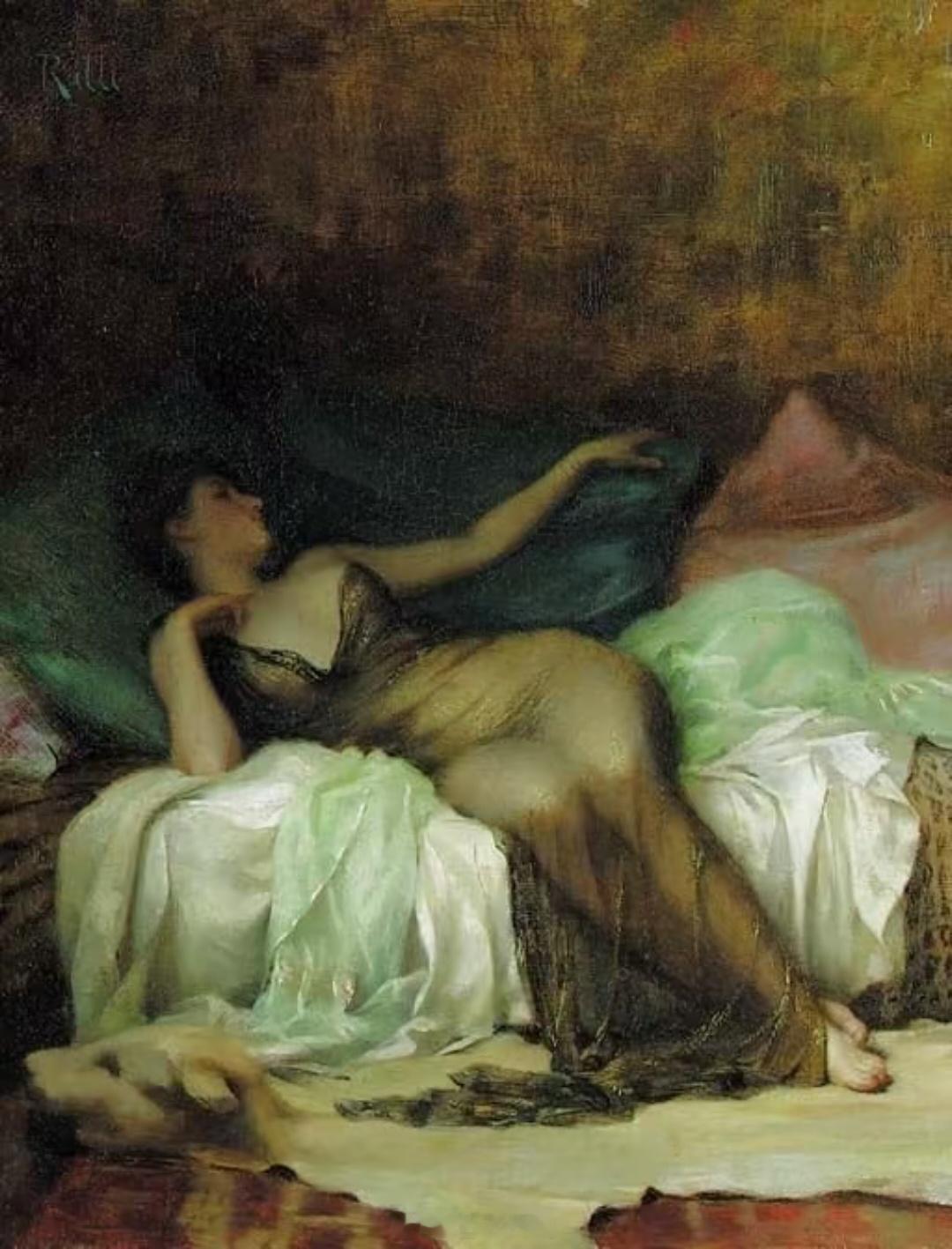 读画记：《侍女》西奥多罗斯·拉利斯人物油画这幅油画《Odalisque》是19世