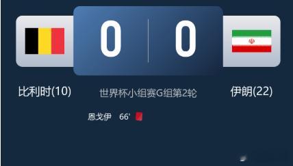 冷门！十人比利时0-0伊朗 贝兰万德神扑塔雷米进球被吹+造直红6月22日凌晨3:
