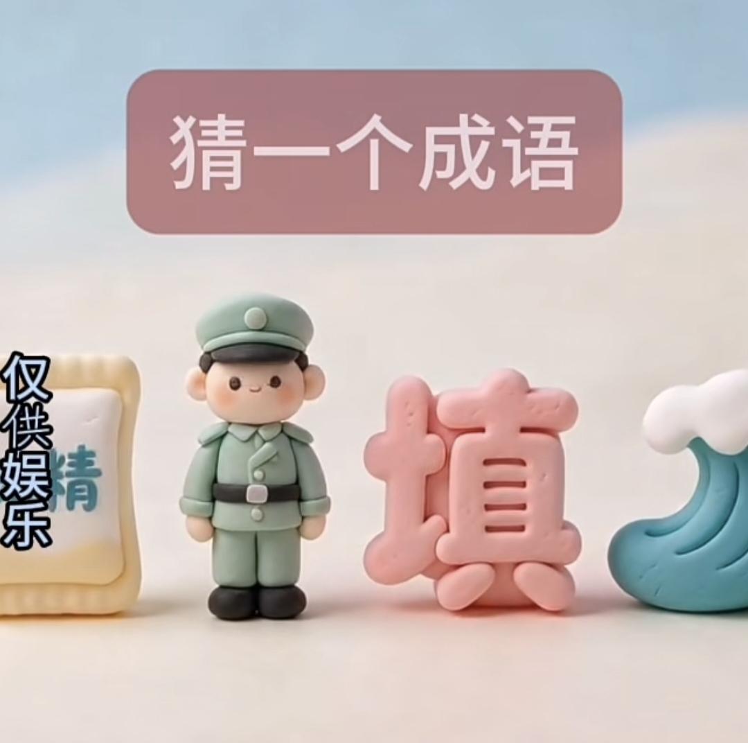 含独字的成语有哪些饼干、军人、填字、海浪猜成语，谐音梗，你猜出来没