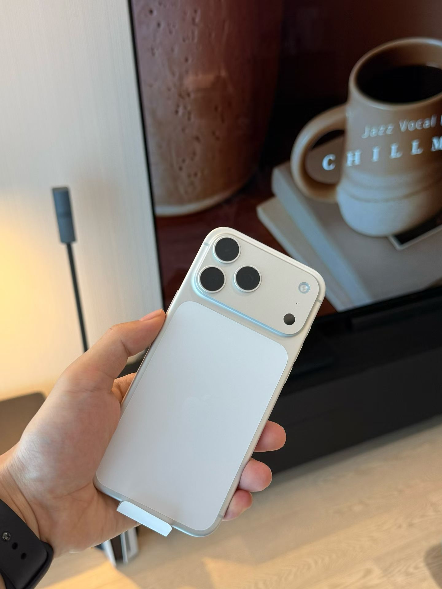 后面这块背板真的让我很不适应，我宁可全银的高级感。iPhone17 ​​​