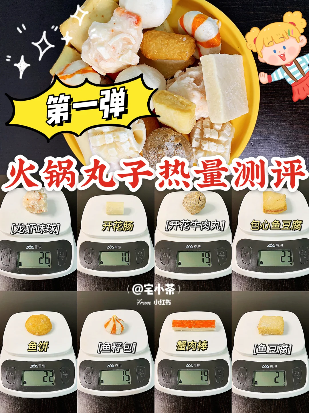 火锅丸子热量测评①龙虾球/鱼豆腐/鱼籽包……