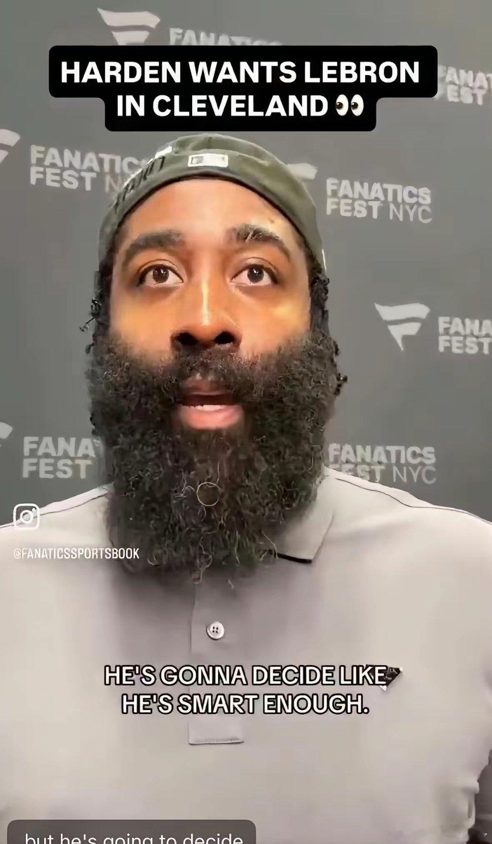 詹姆斯下家哈登真情喊话詹姆斯！盼詹姆斯回归骑士，书写完美生涯！哈登近日公开发声，