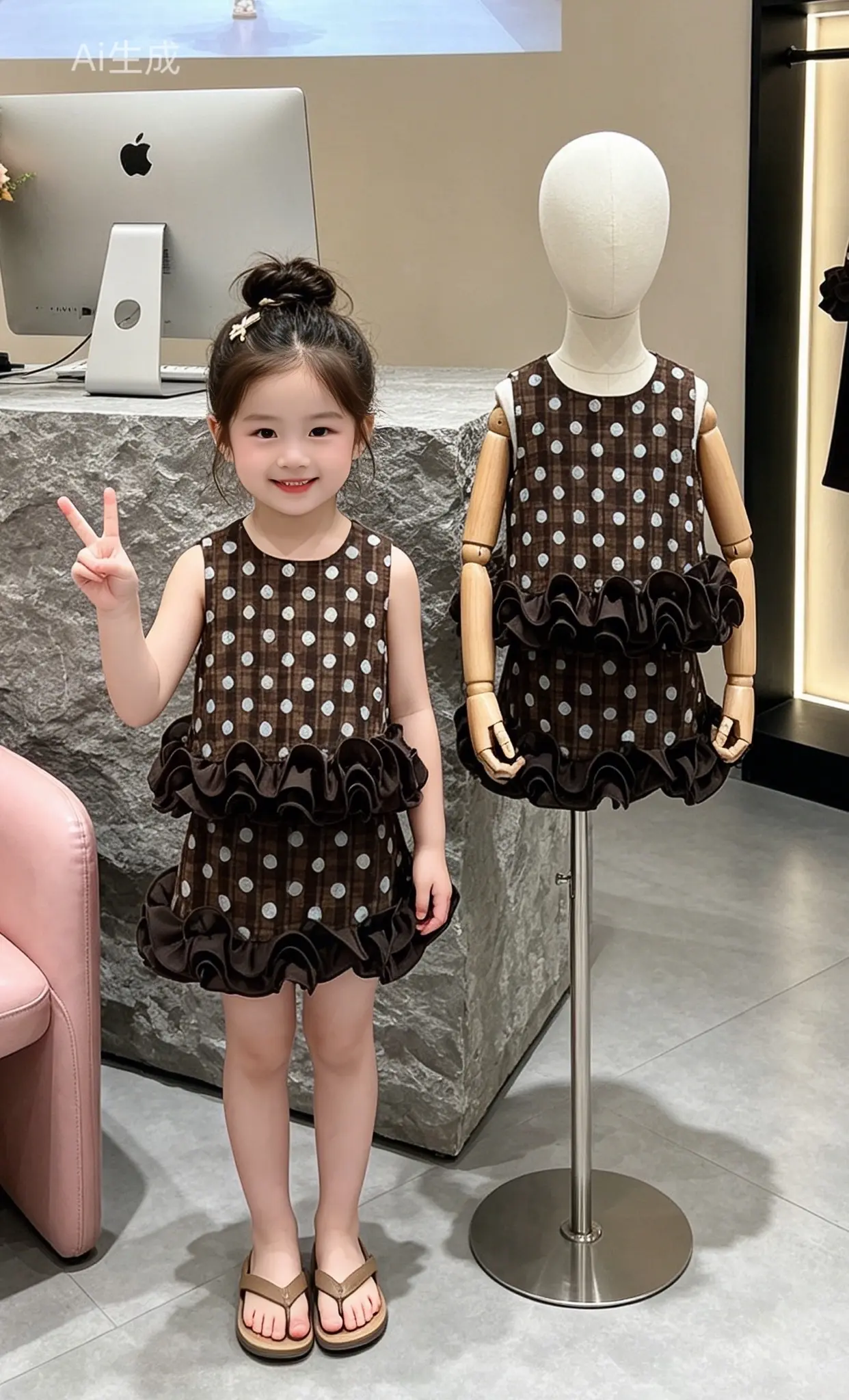 女童夏季ootd 女宝宝夏日穿搭 波点连衣裙女童 女童波点裙 夏日高质量萌娃穿搭