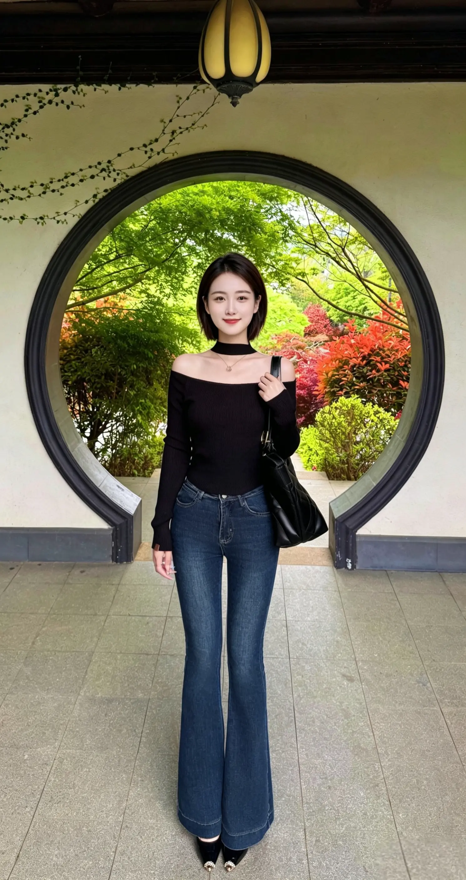 露肩上衣显瘦穿搭 显瘦显高显气质 牛仔裤 种草