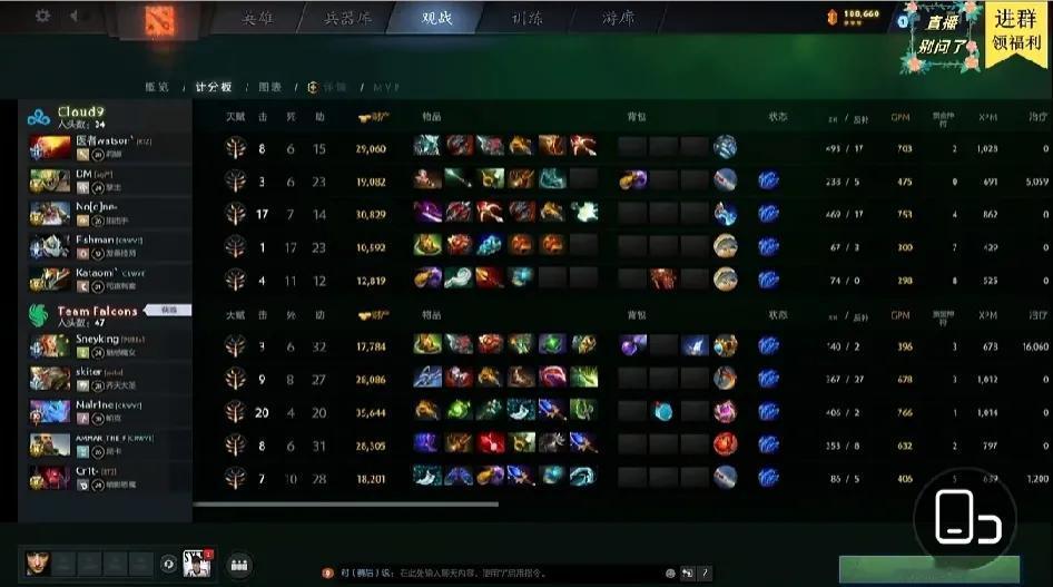 Falcons 2:0 C9

第一局Falcons开始用新英雄了，不在守着之前
