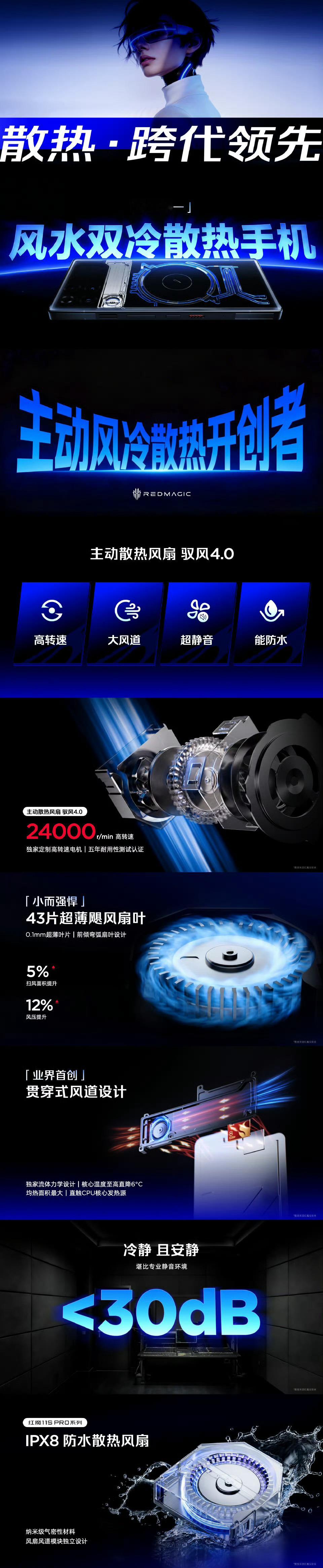 红魔11S PRO系列这波堆料太狠了！风水双冷散热行业独一份，24000转风扇+