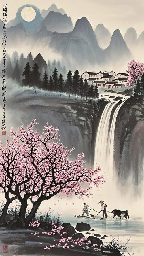 风拂塞北千枝瘦
雨过江南万山绿