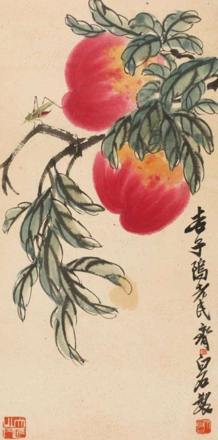 1956年，北京一退休老师，花80块买到一幅齐白石的寿桃画作，临走时还特意让齐白
