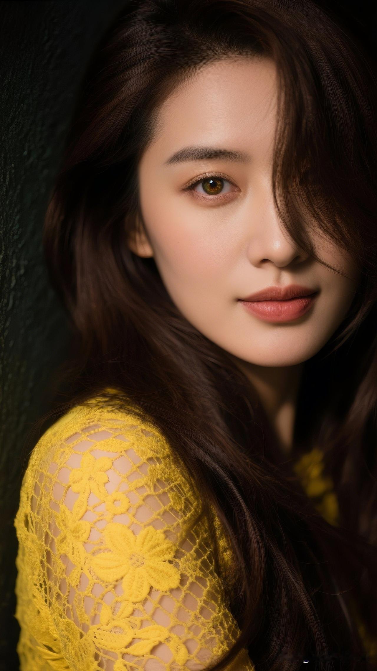 黄衣美人倚，笑语动芳心。女人最耐看的长相是什么样的 温柔优雅，黄色蕾丝裙的迷人魅