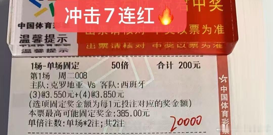 早场已拿下，晚场冲击7连红 ​​​