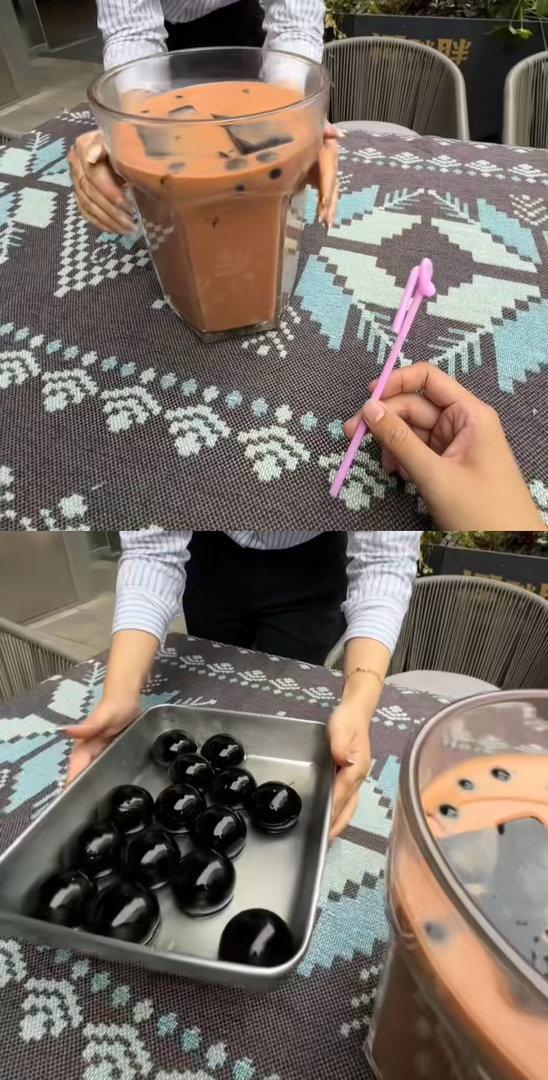 看到一个西安的超大珍珠奶茶 