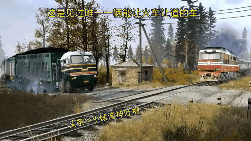 火车都停下了？
这家伙是何方神圣，能逼停火车，让火车给它让路，它还咣当咣当，歪歪