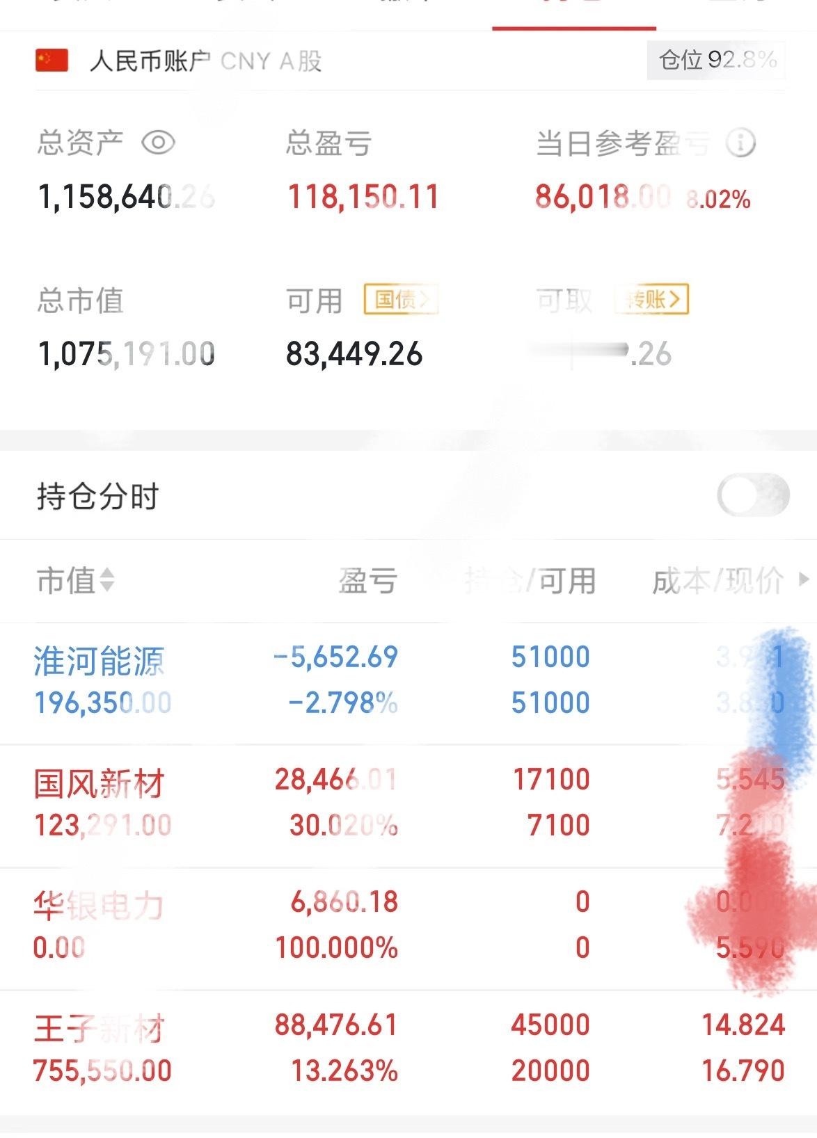 最新持仓：王子新材地天板，有多少抄了华哥的底？必须出来报备一下，不然我难受……给