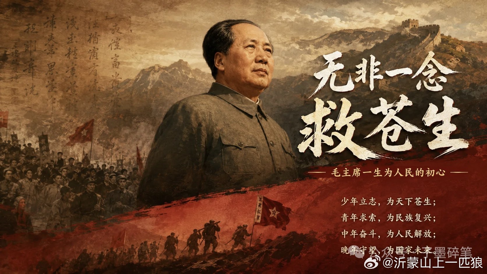 【无非一念，救苍生：这就是毛主席一生的答案】        同志们好，我是子珩墨