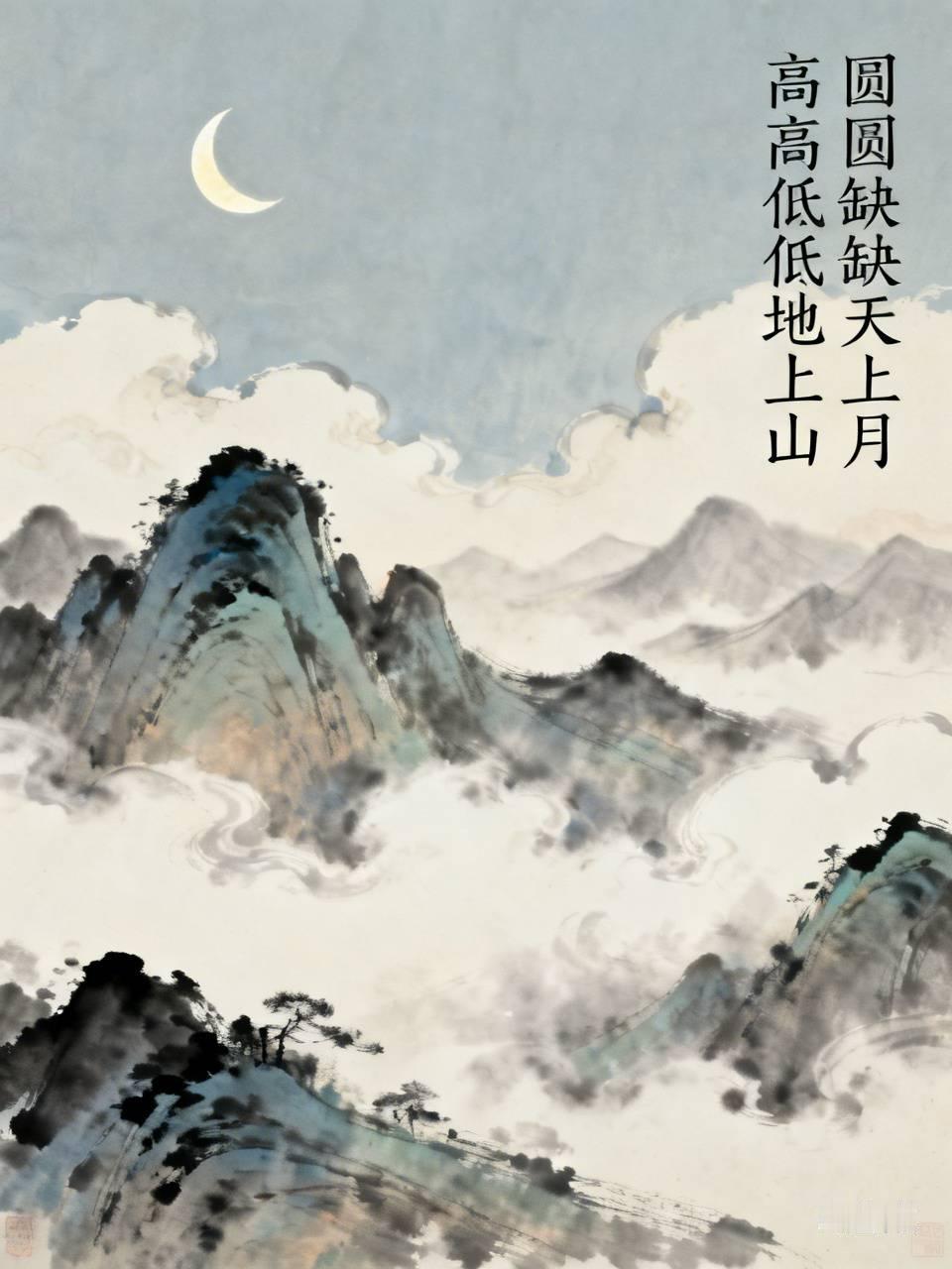 下联：高高低低地上山。