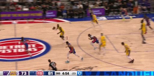 差距不大，慢慢打吧，看看活塞会不会突然断电。 湖人vs活塞