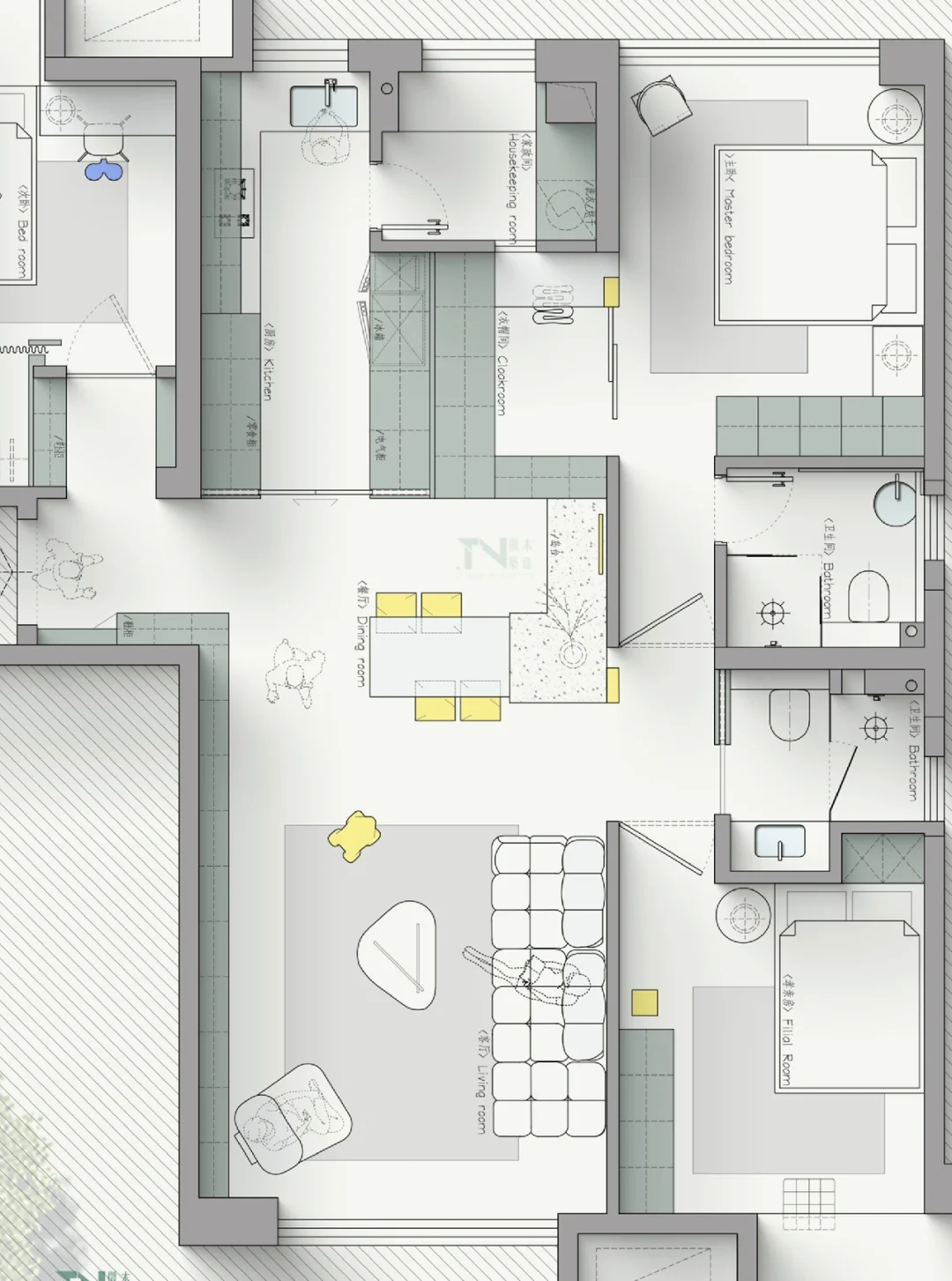 常见刚需小三房的优化改造/3版方案