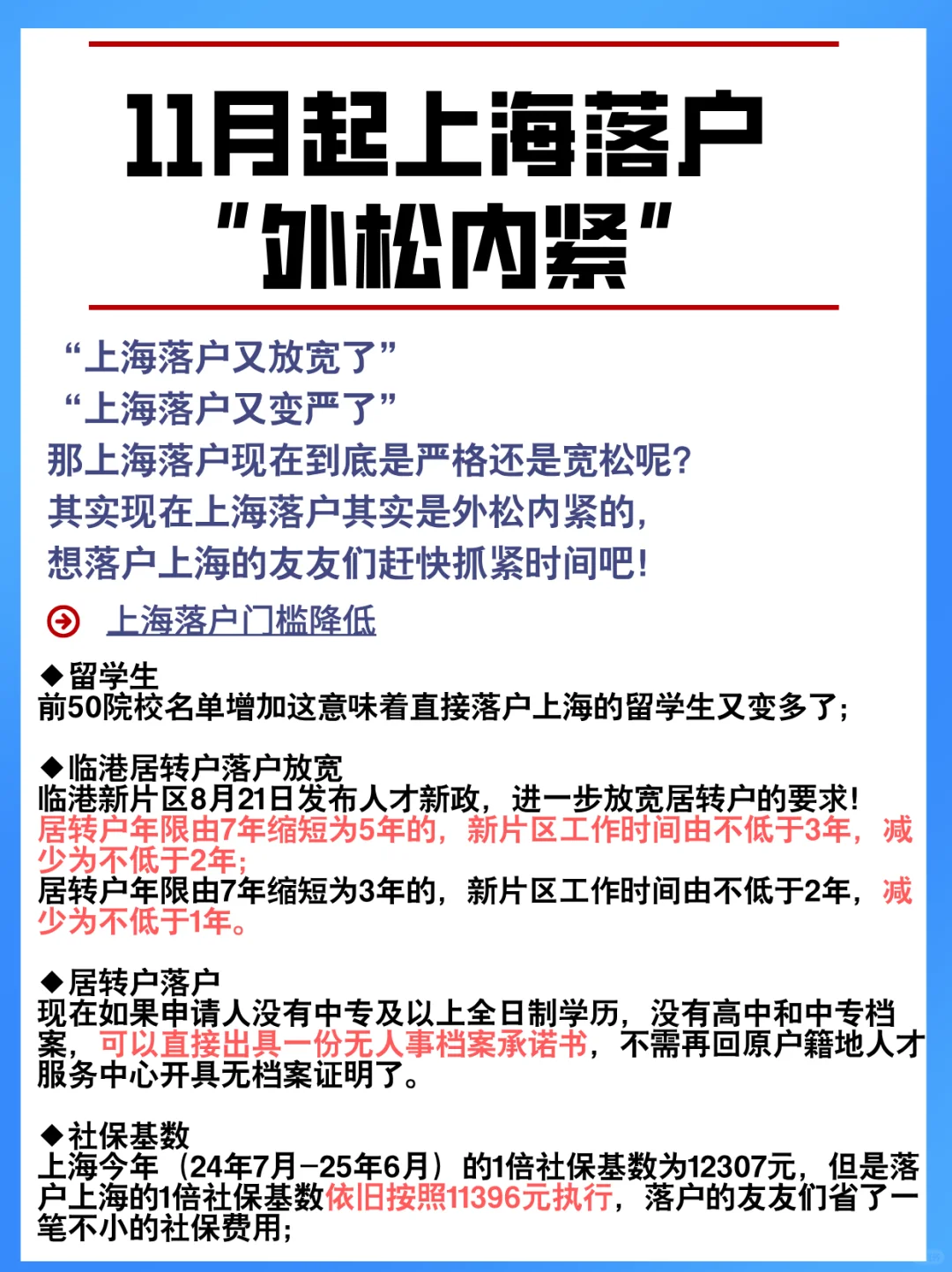 上海落户目前到底有没有放宽呢？