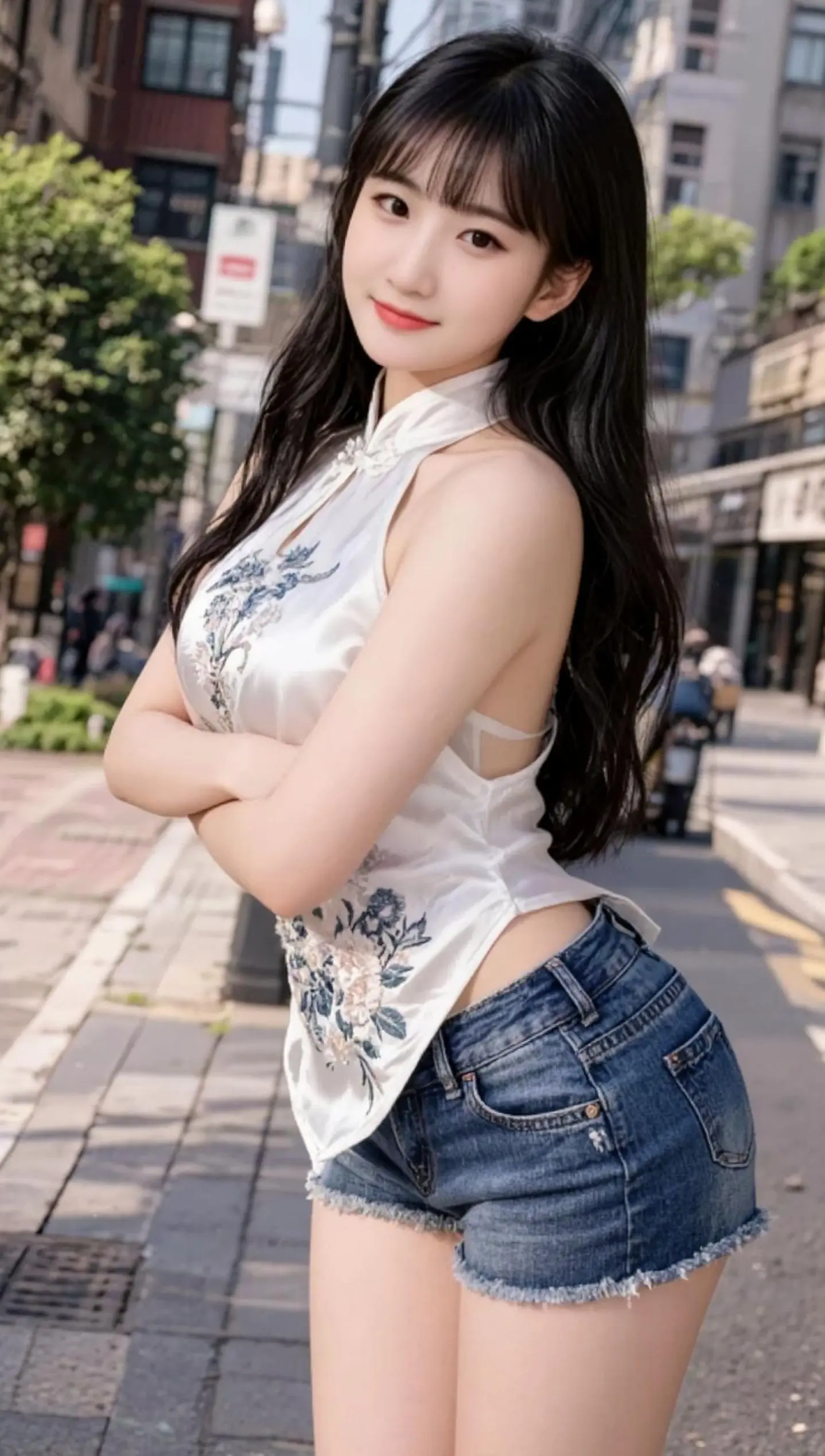 AI改良旗袍街拍 随变ai随便玩