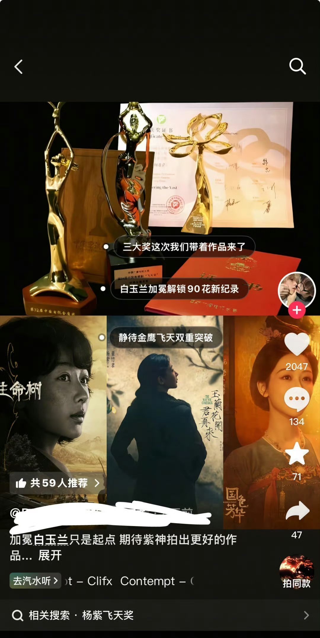 正确词条应该是赵丽颖飞天金鹰奖杯被盗用，连ct都是针对赵丽颖的……偷得了奖杯偷得