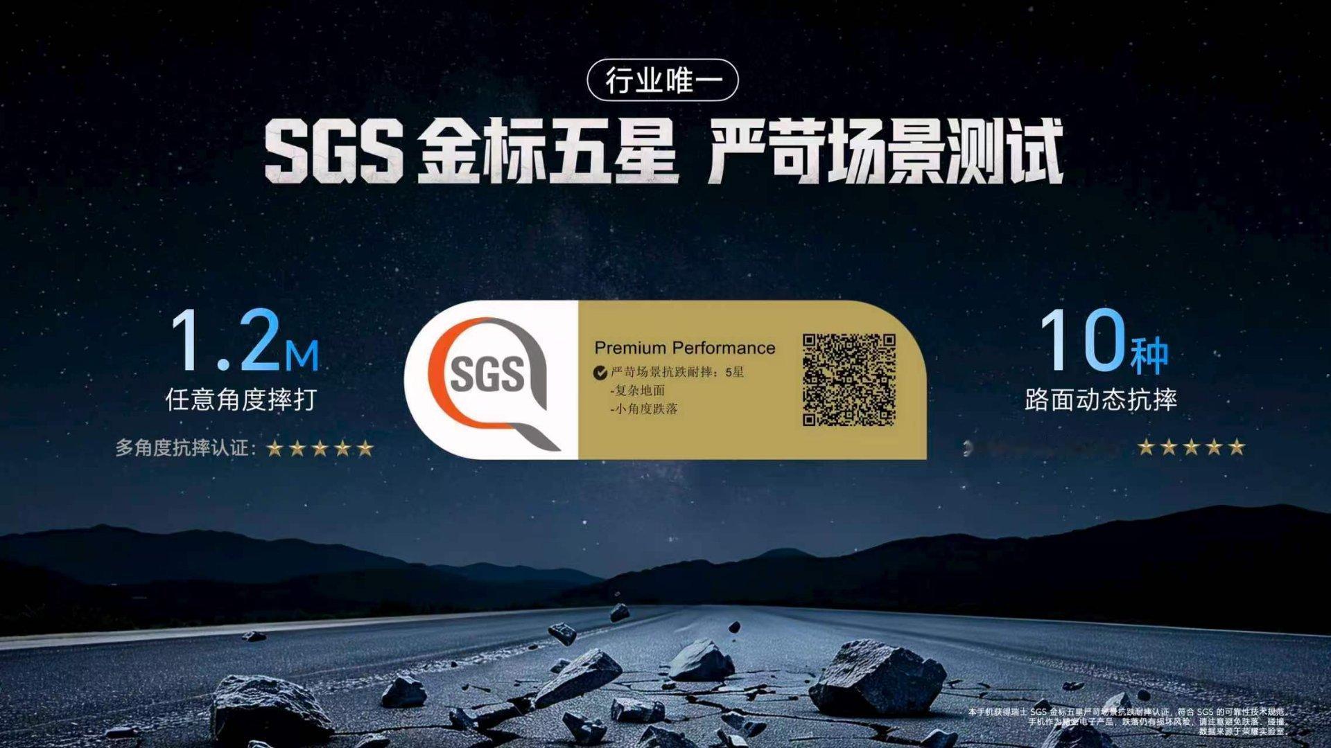 荣耀X80 Pro Max通过SGS金标五星严苛场景抗跌耐摔认证。整机参考赛车H