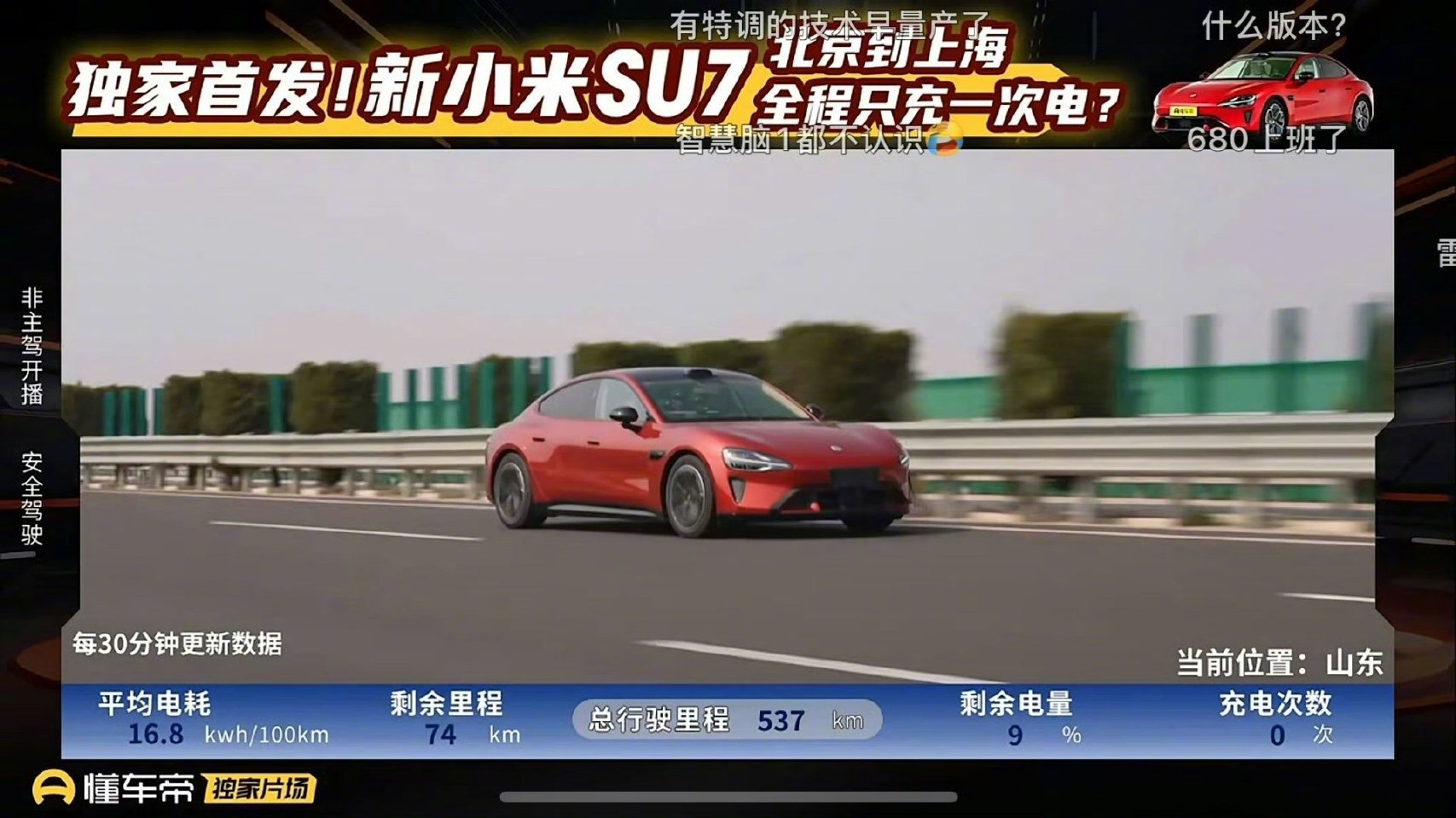 小米SU7Pro一充跑通京沪！！！小米SU7 Pro能从北京一口气跑到上海只充一