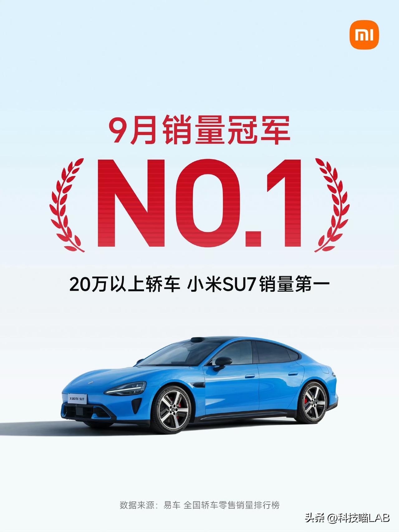 2026年9月，小米SU7为20万以上轿车销量第一

大家还是很认可SU7的，花