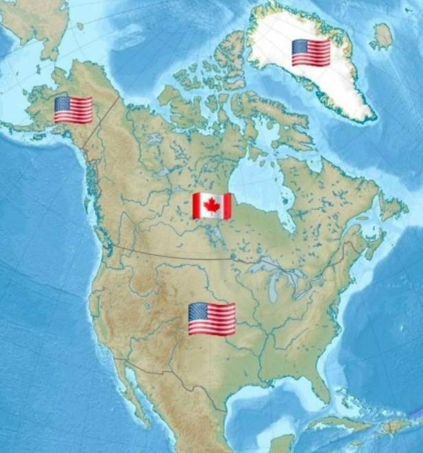 加拿大面临四面被围局面！

假设美国占领格陵兰岛，这就会导致完全包围加拿大，美国