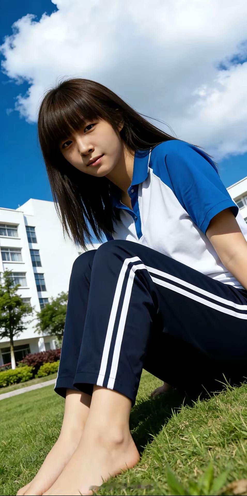 阳光下的校园少女，青春洋溢，活力满满！🌞👩‍🎓