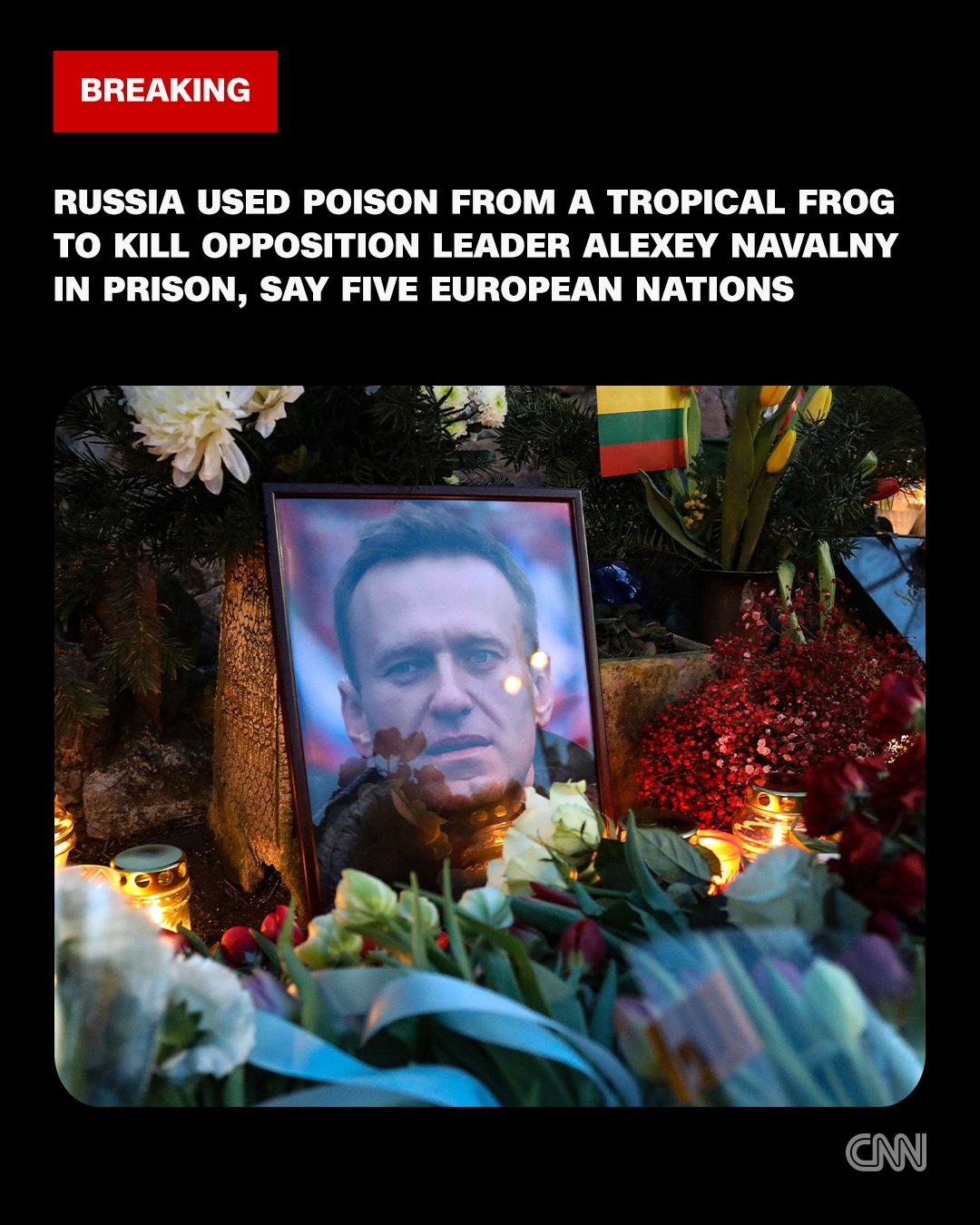 五个欧洲国家称，俄罗斯使用一种热带青蛙的毒液在狱中杀害了反对派领导人阿列克谢·纳