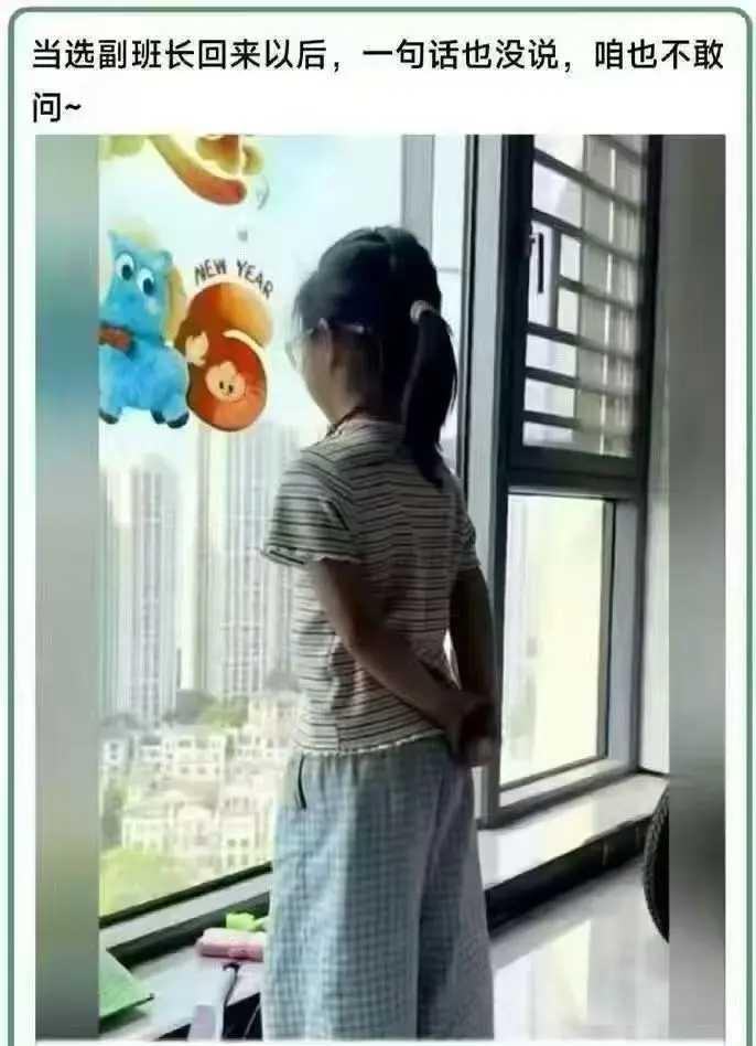 女儿当选了副班长，果然是越来越有领导气质。
这不？周未一大早就背着手站在窗边，心