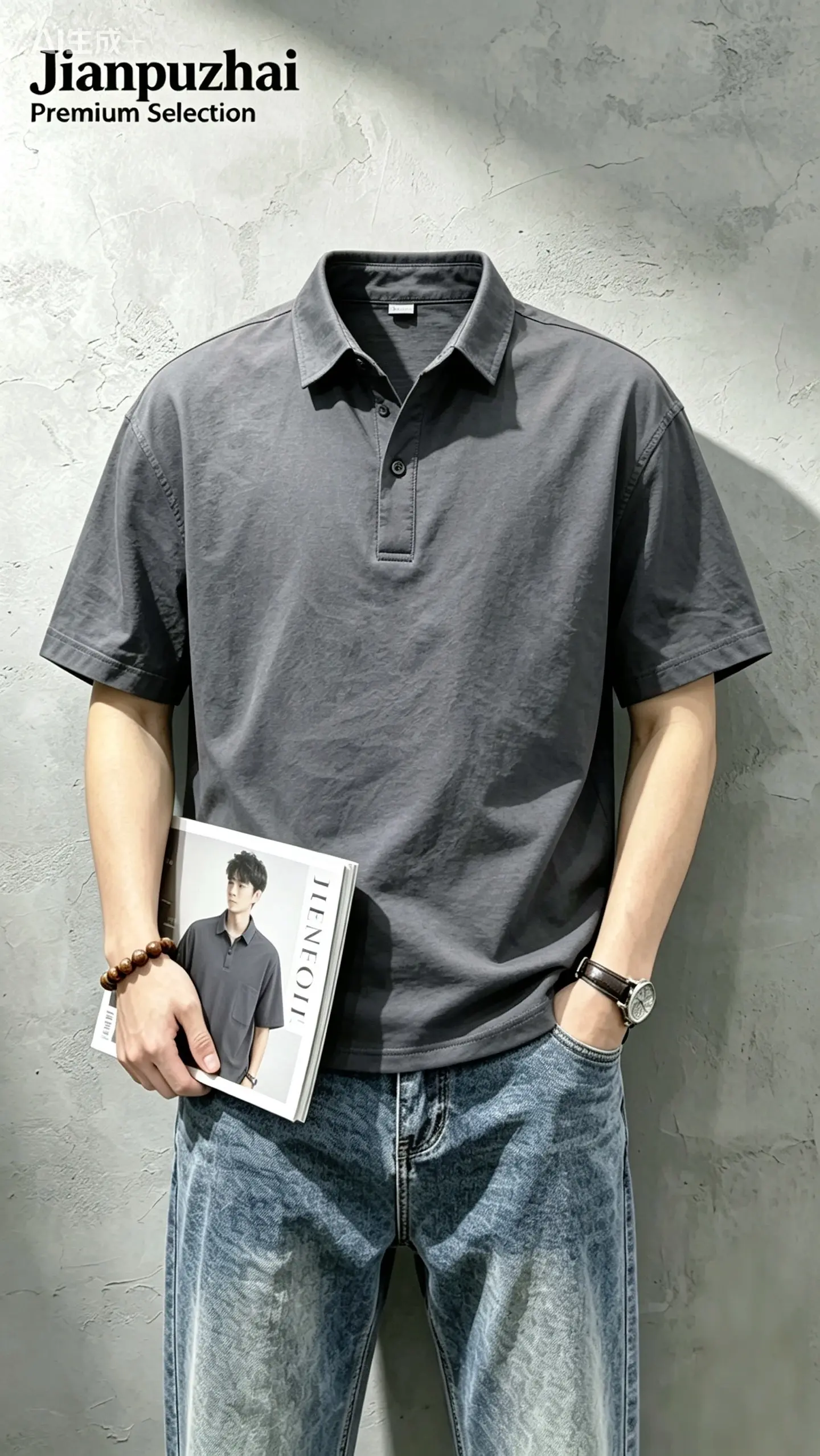 男士polo衫短袖 夏季男生穿搭 polo领男款t恤 纯色短袖polo...