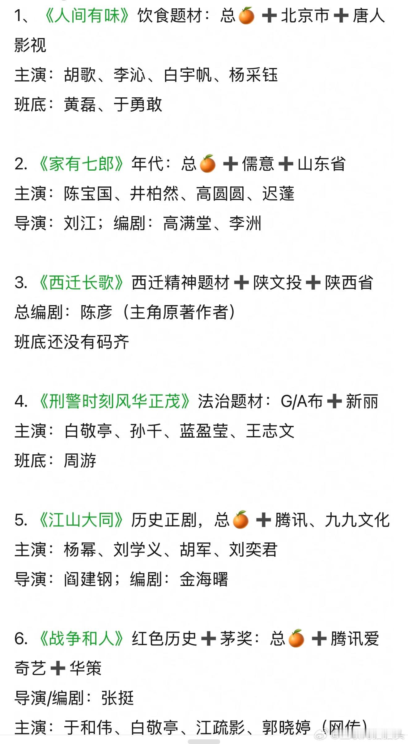 总🍊接下来重点六部大剧 