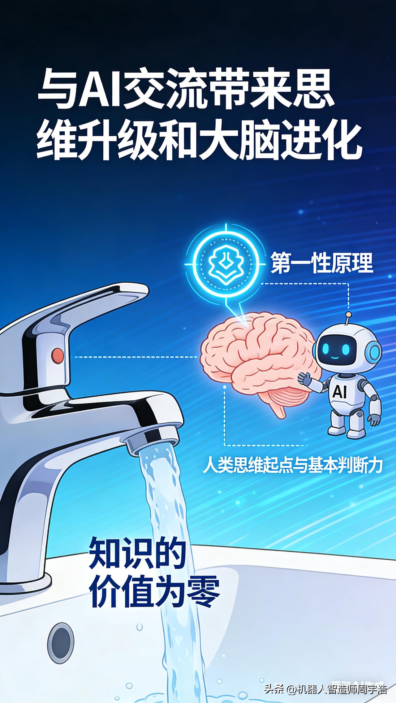 今天知识的价值为零，就像自来水一样随开随用；今天需要学习第一性原理，这是人类思维