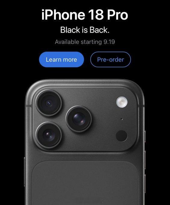 黑色版iPhone17Pro 或许苹果明年将推出黑色版 iPhone 17 Pr