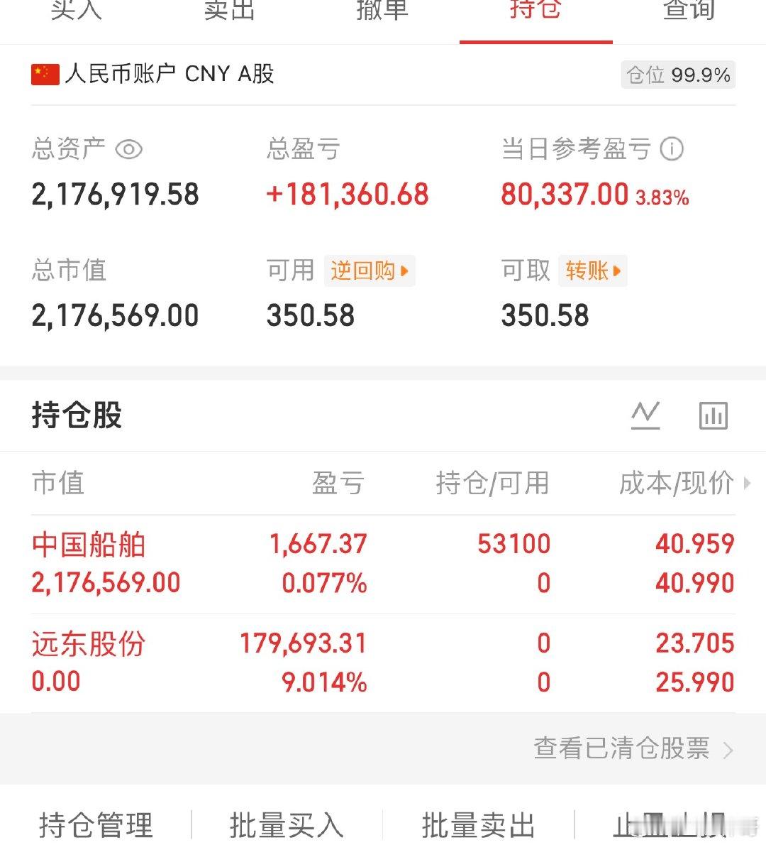 中国船舶大家都看到了吧，帖子经常被限制 ​​​
