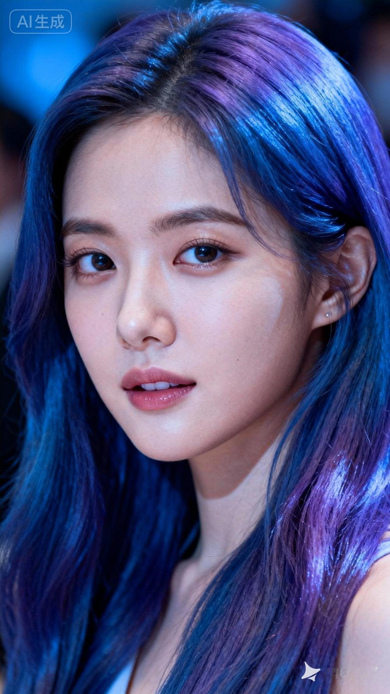 紫发映月华，美人似画来。