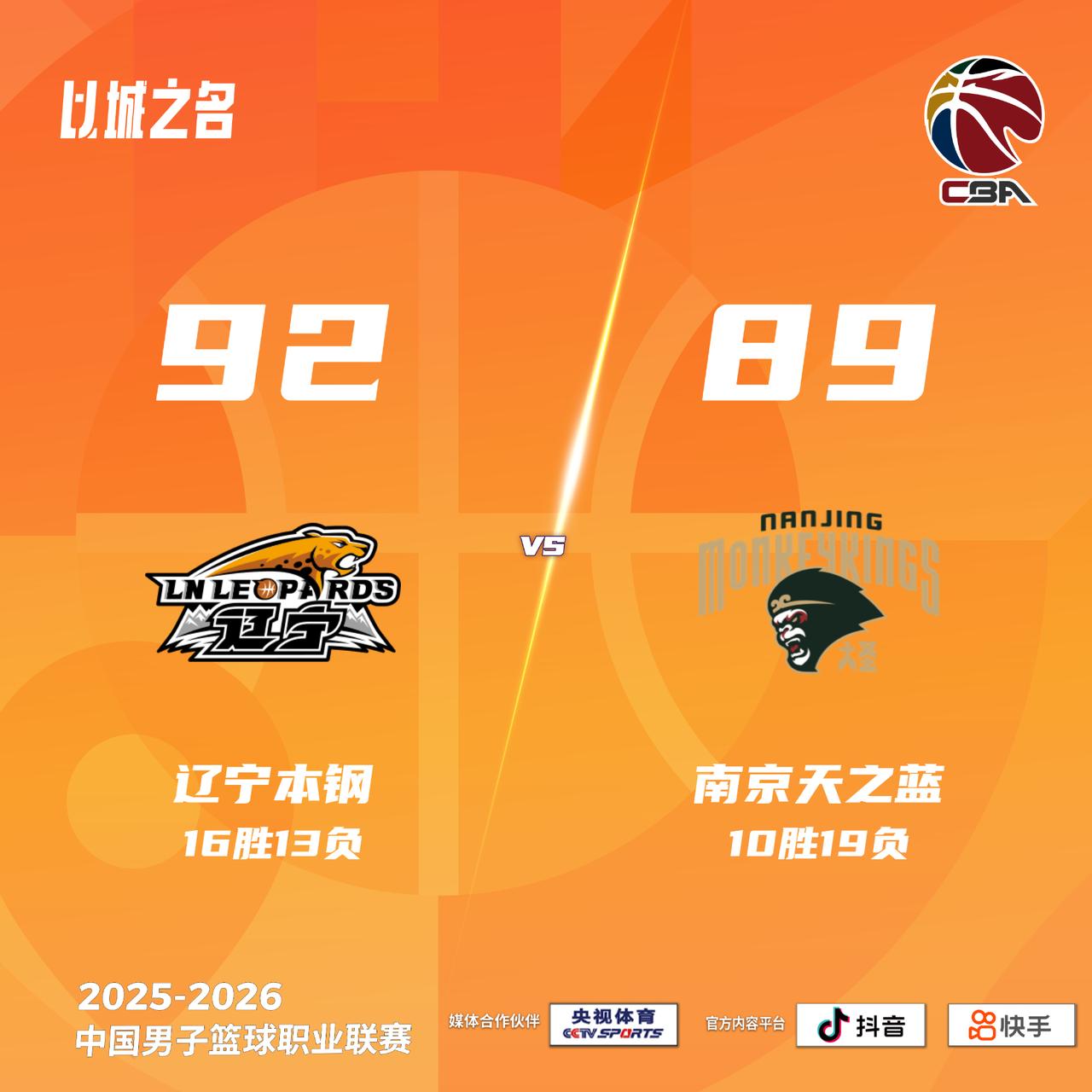 辽宁本钢 92-89 南京天之蓝辽宁男篮vs同曦男篮
辽宁本钢：布罗金顿23分3