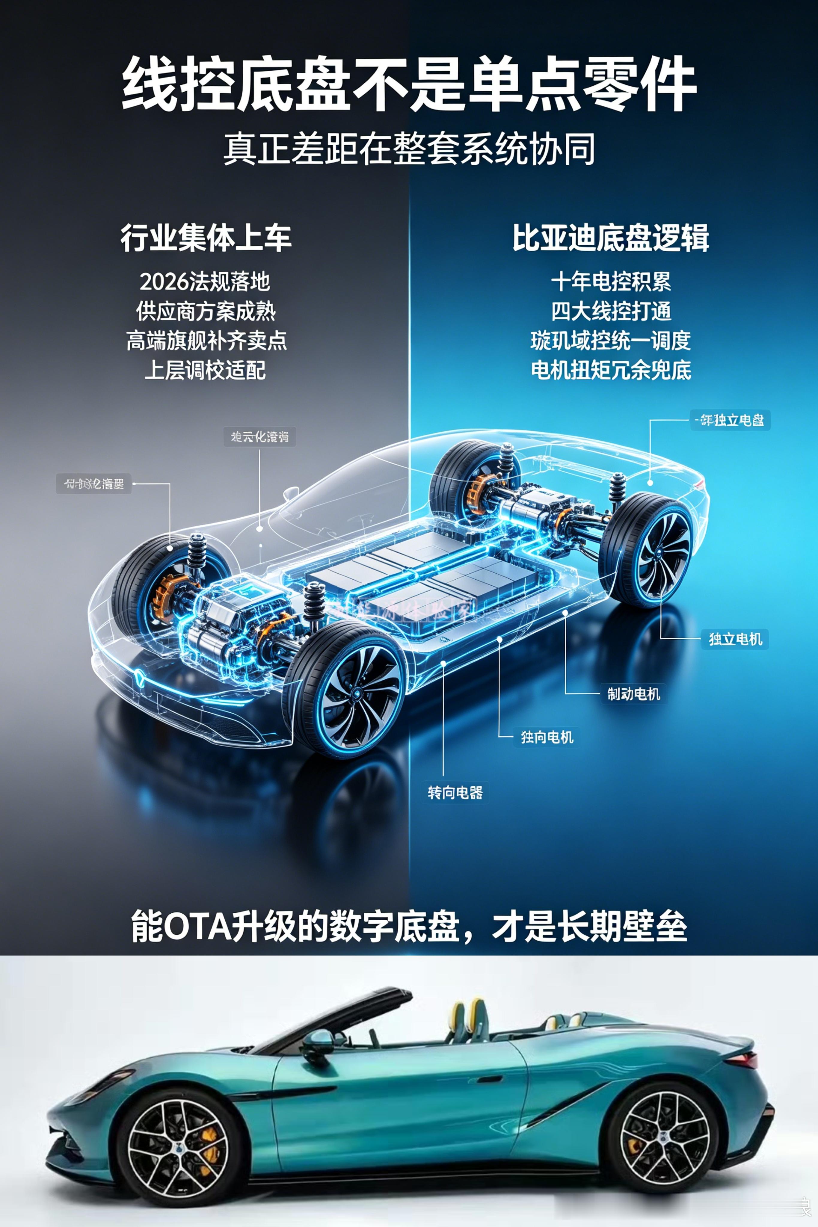 为什么蔚小理等扎堆在2026年集中上线线控转向、全线控底盘？难道比亚迪十几年沉淀