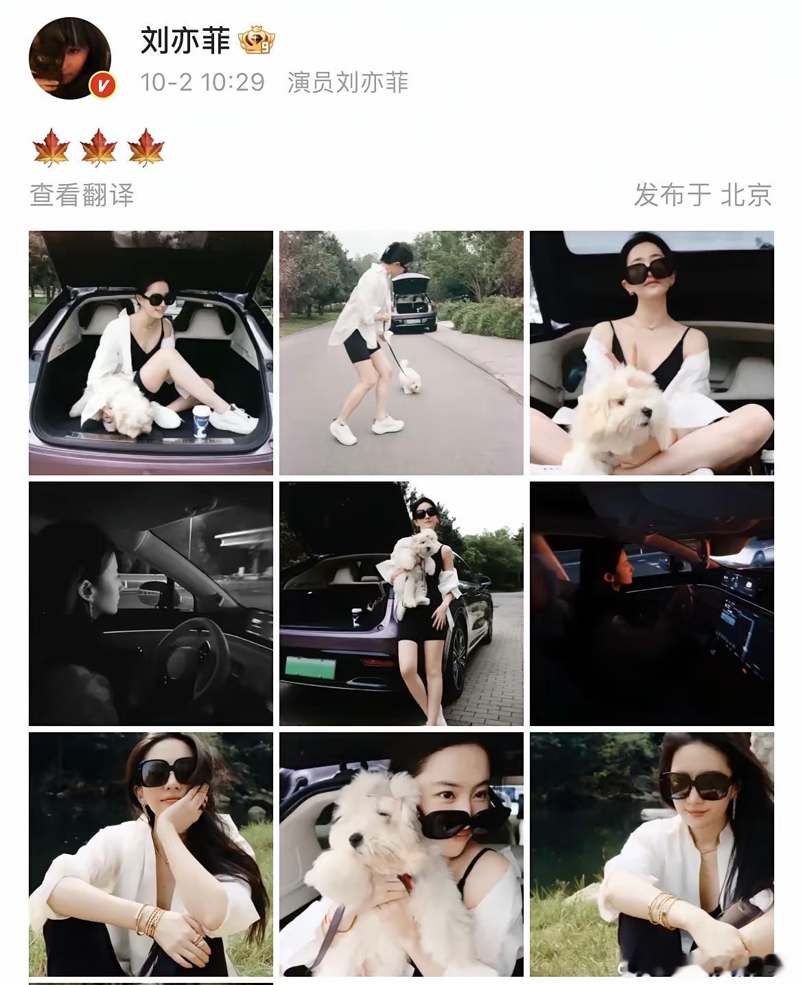 不得不承认，刘亦菲这个人，想不被关注都难，大家都是放假休息，她出游发个日常还带上