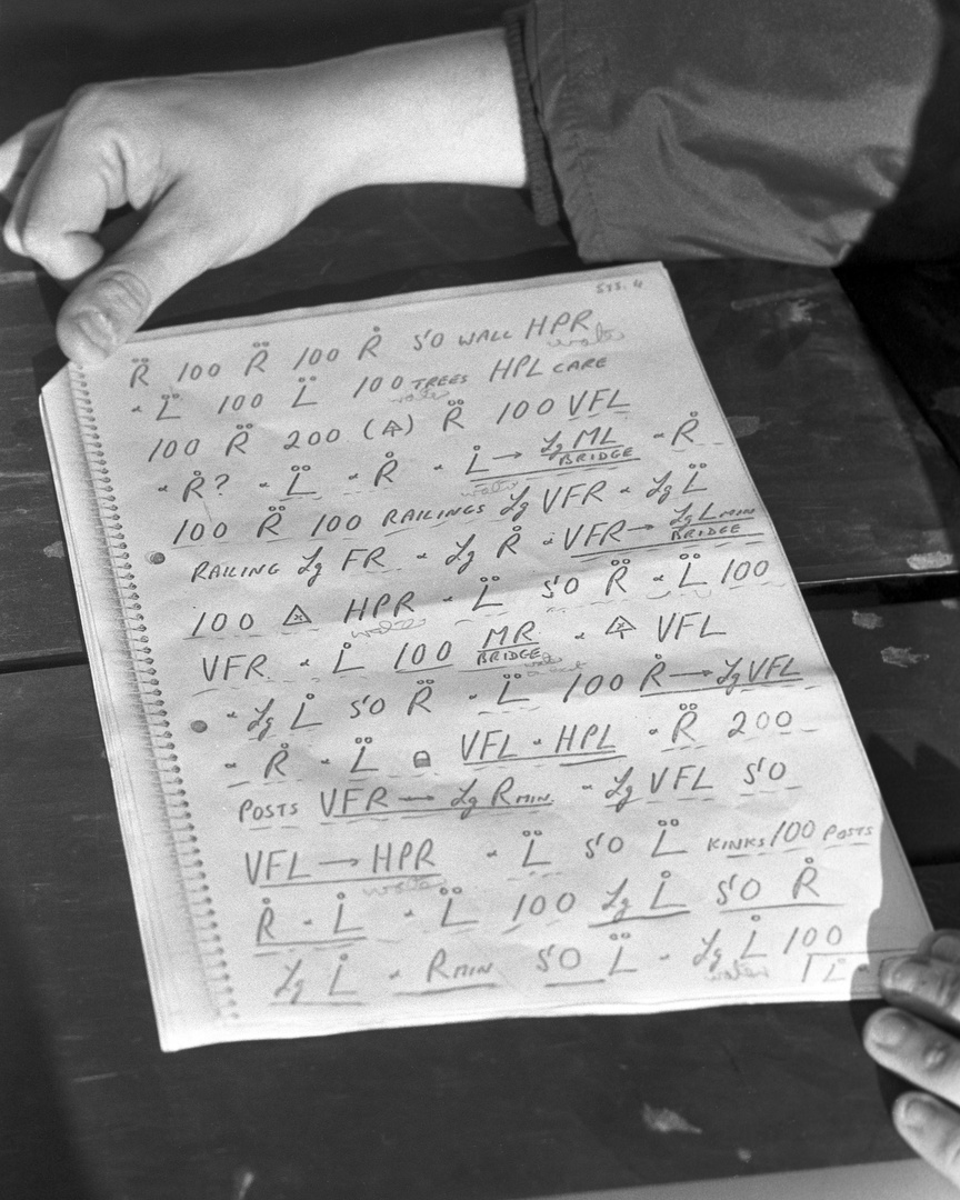 【陈年老图】1973年蒙特卡罗拉力赛，一位领航员的手写路书，小伙伴们能看得明白么