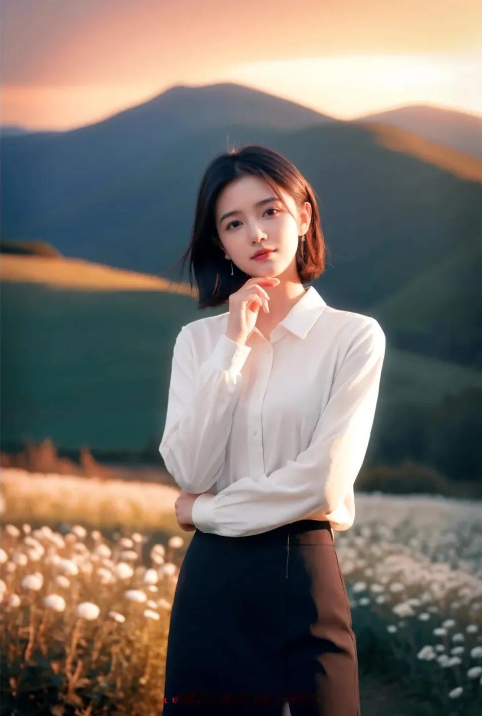 白衣翩翩，长发飘飘。#如画佳人# #简行唯美的美女# #淡雅倩影欣赏#