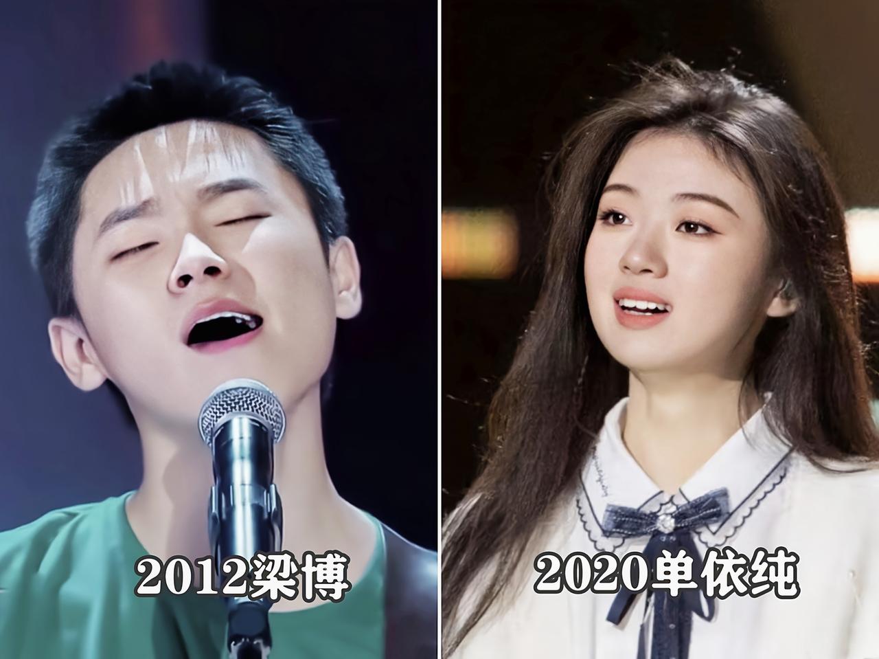 不得不承认啊，
同样是好声音冠军，
梁博可比单依纯智慧多了！

12年，21岁的