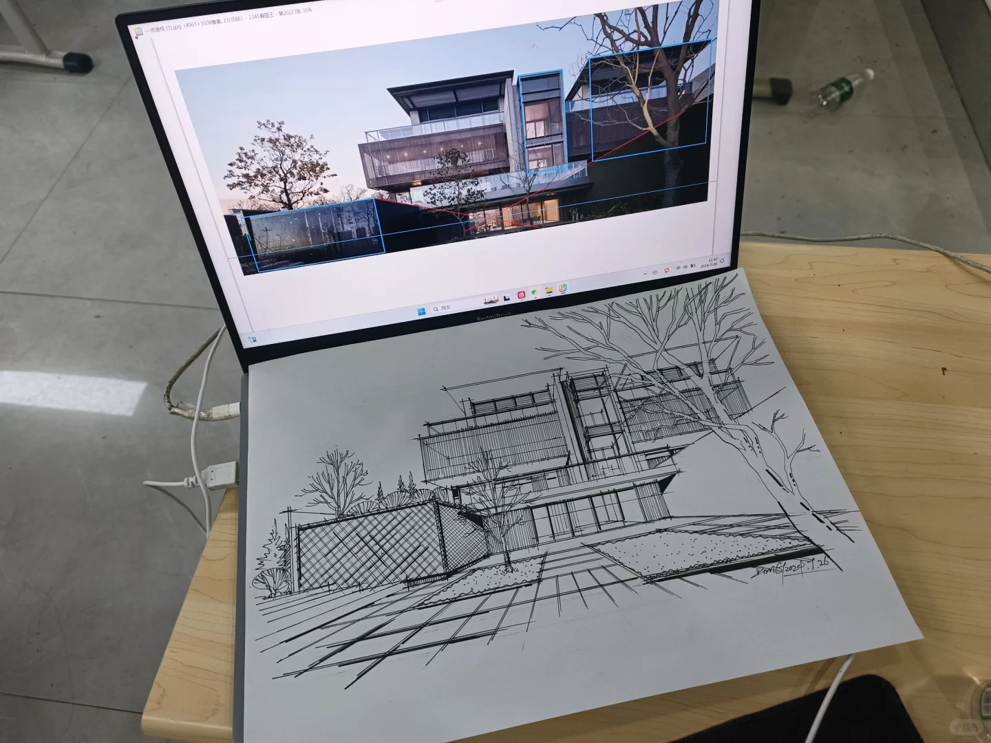 建筑效果图线稿