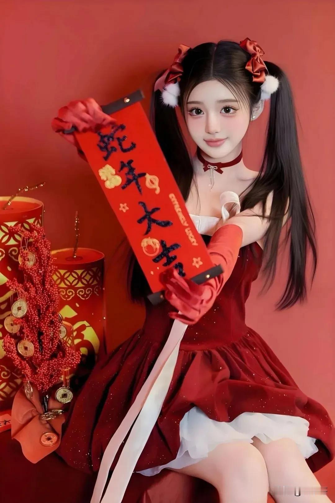 什么样的美女能惊艳到你携妹子给大家提前拜年啦！祝大家乙巳年巳巳如意[比心]