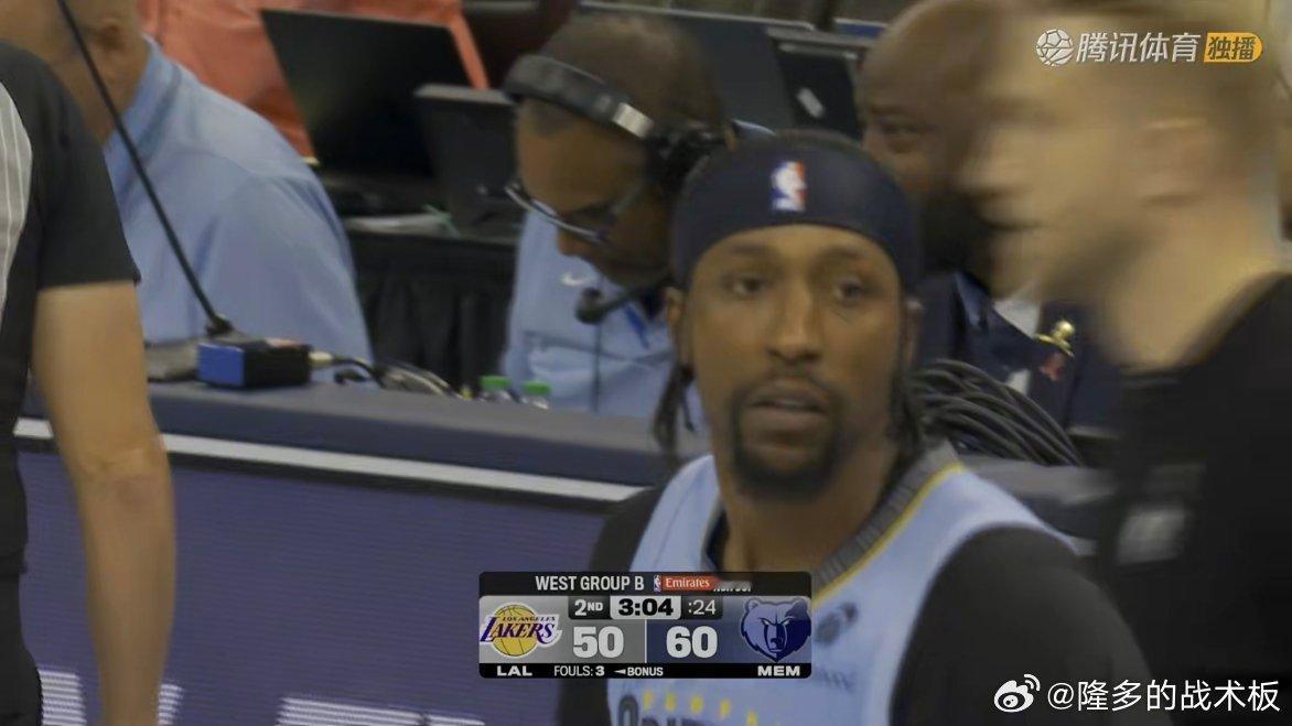 湖人落后10分，灰熊打出一波24-6湖人vs灰熊 ​​​