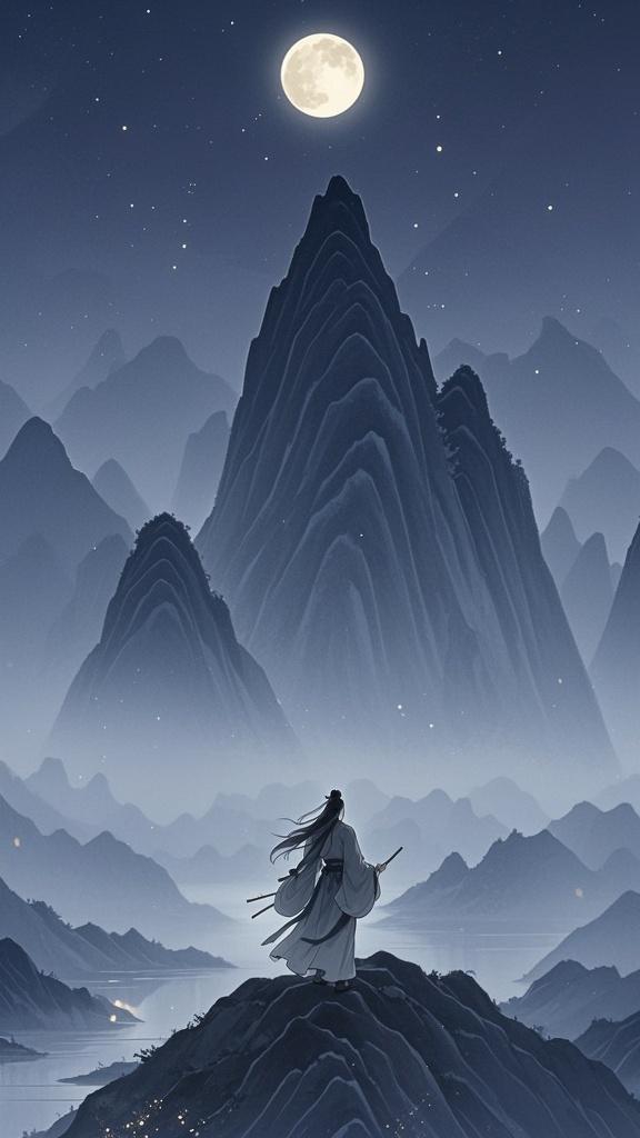 上联：西山观月落，诚邀各位文人雅士施展文采，留下绝妙下联，一同感受对联独有的意境